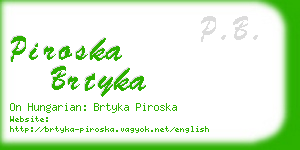 piroska brtyka business card